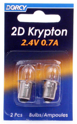 Flashlight Bulbs, 2D Krypton, 2-Pk.