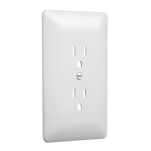 TayMac Masque 2000 Series Duplex Wall Plate, 1 Gang, White, 5-Pk.