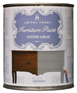 Chalk Finish Paint, Stone Gray, 1-Qt.