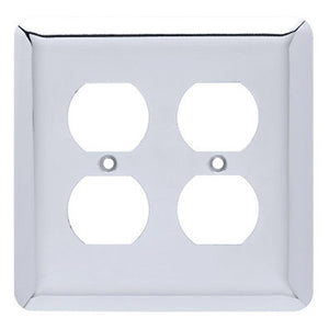 Double Duplex Wall Plate, Chrome