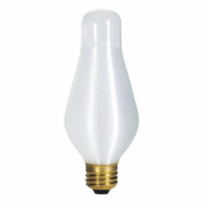 Glowescent Spun Satin Torpedo Chandelier Light Bulb, White, Candelabra Base, 25-Watts