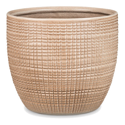 Planter, Indoor, Canela Tan Ceramic, 6.25 x 5.5-In.