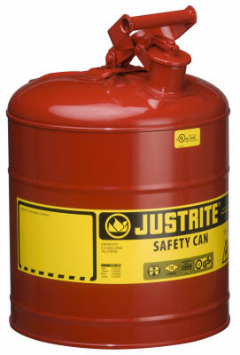 Safety Gas Can, Red Metal, 5-Gallons