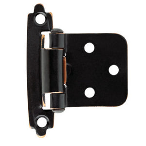 Self-Closing Overlay Hinge, Bronze/Copper, 2-Pk.