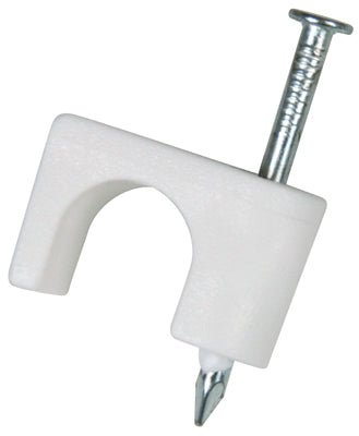 Coax Staple, White, 1/4-In., 50-Pk.