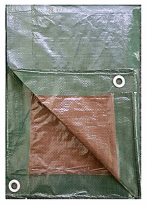 Polyethylene Tarp, Green/Brown, 15 x 20-Ft.