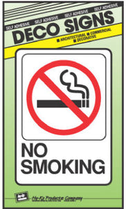 Sign, "No Smoking", Peel & Stick, Red & Black Plastic, 5 x 7-In.