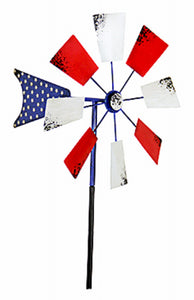 Patriotic Kinetic Windmill Garden Stake, Metal, 54-In.