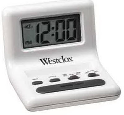 Celebrity LCD Alarm Clock, White, Compact
