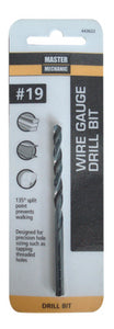 #19 3-1/4-In. Wire Gauge Drill Bit, Black Oxide
