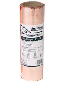 Copper Flashing, Laminated, 8-In. x 20-Ft., 3-oz.