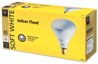 Reflector Flood Light Bulbs, 65-Watts, 3-Pk.