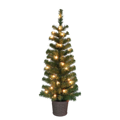 Artificial Christmas Porch Tree, Prelit, 35 Clear Lights, 42-In.