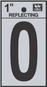 Address Letters, "O", Reflective Black/Silver Vinyl, Adhesive, 1-In.