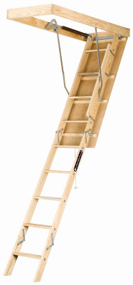 Adjustable Wood Attic Ladder 250-Lb. Load Capacity