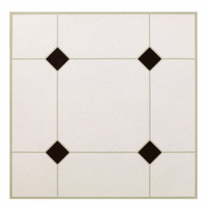 Black & White Peel & Stick Vinyl Floor Tile, 12 x 12-In.