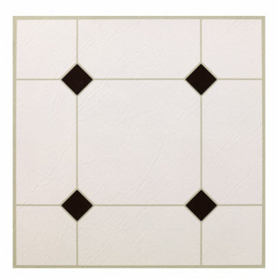 Black & White Peel & Stick Vinyl Floor Tile, 12 x 12-In.