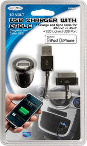 Car iPod/iPhone USB Charger, Cigarette Lighter Plug-In, 12-Volt, 2-Pc.