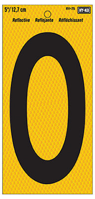 Address Number, Reflective Yellow & Black, 5-In., 