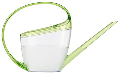 Watering Can, Loop Handle, Transparent/Green Plastic, 47-oz.