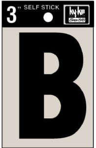 Address Letters, "B", Black Vinyl, Adhesive, 3-In.