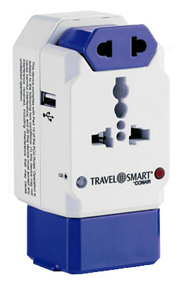 All-In-One International Plug Adapter with USB & Surge Protection,  For Europe, Asia, Australia, Africa, North & South America