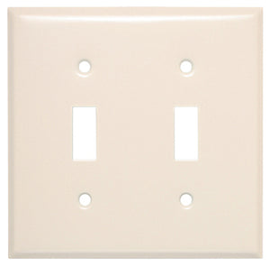 Steel Wall Plate, 2-Gang, 2-Toggle Opening, Almond