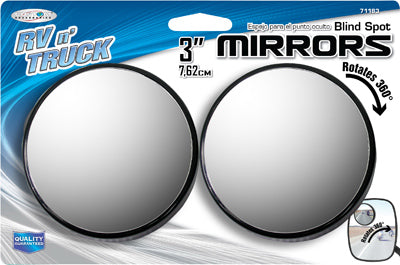 SUV Blind Spot Mirror, Adjustable, 3-In., 2-Pk.