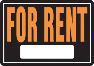 Sign, "For Rent", Hy-Glo Orange & Black Aluminum, 10 x 14-In.