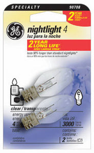 2-Pk., 4-Watt Clear Nightlight Bulb