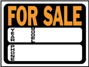 "Auto For Sale" Sign, Hy-Glo Orange/ Black Plastic, 9 x 12-In.