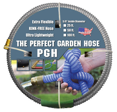 Kink-Proof Garden Hose, Extra Flexible, Ultra Lightweight, Gray, 5/8-In. x 50-Ft.