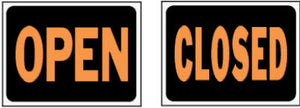 Reversible Open/Close Sign, Plastic, 9 x 12-In.