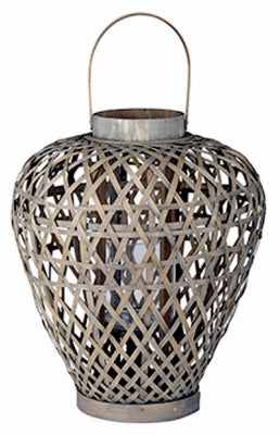 Wood Lattice Lantern, 16 x 18-In.