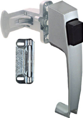 Screen & Storm Door Latch, Push-Button, Silver