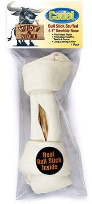 Dog Treat, Knotted Rawhide Bone With Bully Stick, 6 to 7-In.