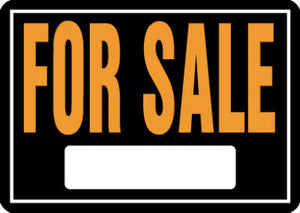 "For Sale" Sign, Hy-Glo Orange & Black Aluminum, 10 x 14-In.