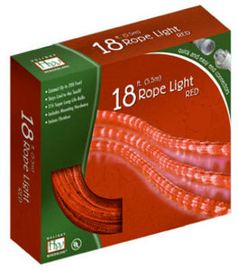 Christmas Rope Light Set, Red, 18-Ft.