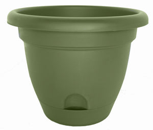 Planter, Plastic, Self-Watering, Green, 16-In.