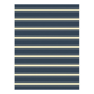 Indoor/Outdoor Area Rug, Blue and White Stripes, 8 x 10-Ft.