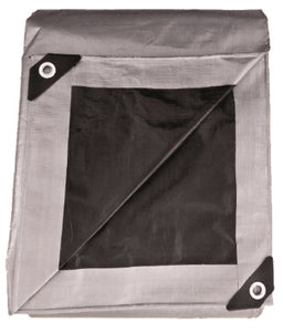 Tarp, Black & Silver, 10-mil Polyethylene, 20 x 40-Ft.