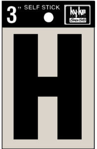 Address Letters, "H", Black Vinyl, Adhesive, 3-In.