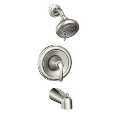 Tiffin Tub & Shower Faucet Unit, Single Handle, Brushed Nickel