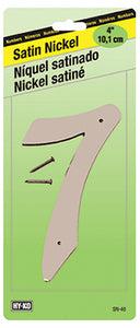 Address Number, Zinc With Satin Finish, 4-In., "7"