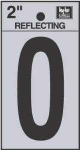 Address Letters, "O", Reflective Black/Silver Vinyl, Adhesive, 2-In.