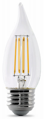 LED Chandelier Light Bulbs, Flame Tip, Soft White, 300 Lumens, 3.3-Watts, 2-Pk.