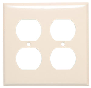 Steel Wall Plate, 2-Gang, 2-Duplex Opening, Almond