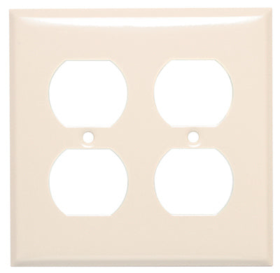 Steel Wall Plate, 2-Gang, 2-Duplex Opening, Almond