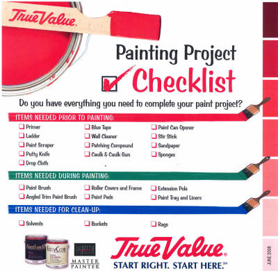 Painting Checklist Pad