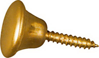 Cabinet Knob With Screws, Bright Brass, 1/2-In., 2-Pk.